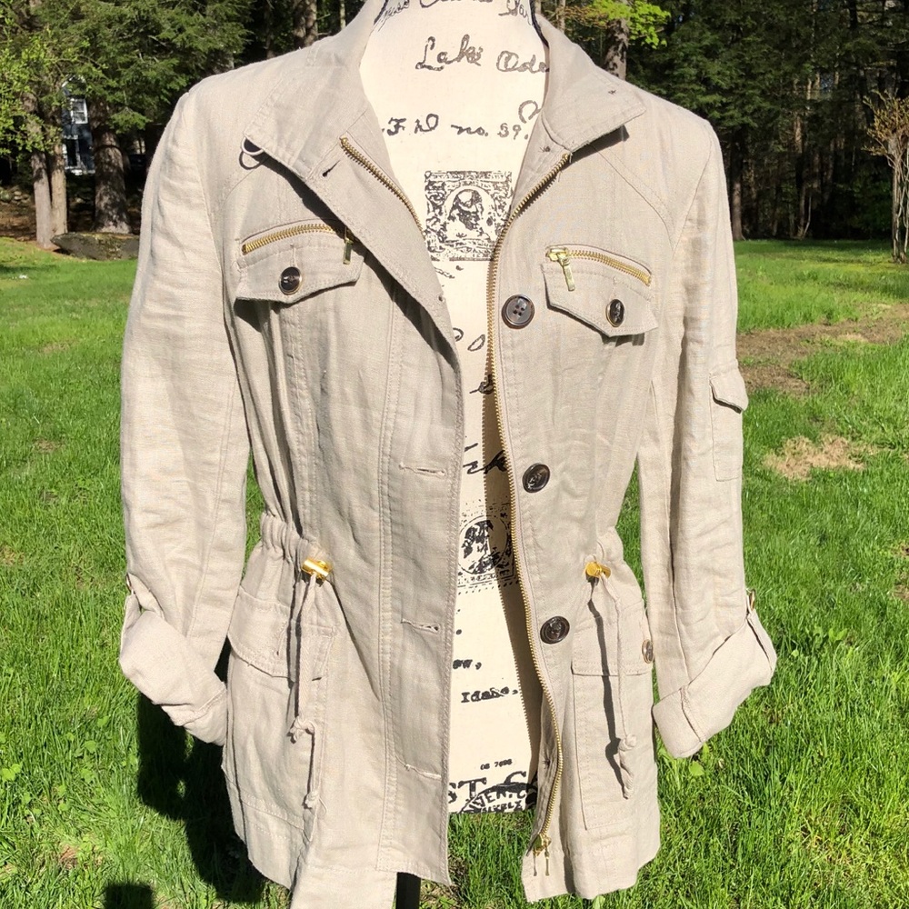 INC Linen Zippered Jacket